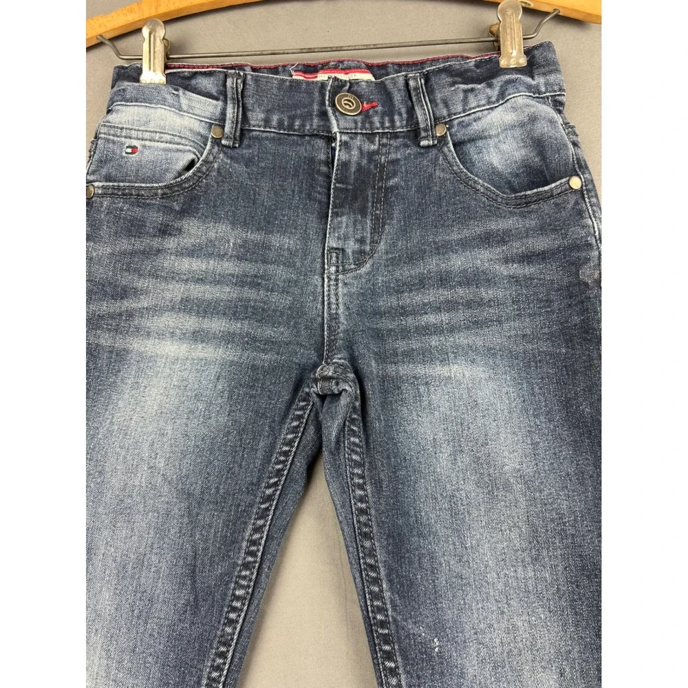 Tommy Hilfiger Jeans Kids Size 10 Straight Leg Blue Dark Wash Faded Good